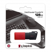 Pen Drive 128gb Kingston DataTraveler Exodia M USB 3.2 Preta/Vermelha em Blister