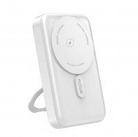 Powerbank RIXUS 10000 mAh Magsafe com Suporte Dobravel Branco