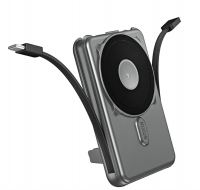 Powerbank RIXUS RXPB76B 10000 mAh Magsafe com Cabo USB-C Cinza Escuro