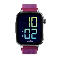 Relogio para Crianças SaveFamily SaveWatch Plus 2 com GPS e Chamadas Prateado Fabric Framboesa