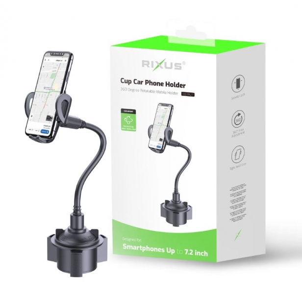 Suporte Viatura Rixus RXHM27 Encaixe no Suporte do Copo Flexivel