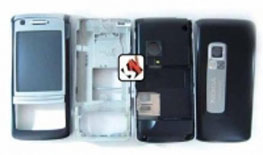 Capa Nokia 6280 Frente + Chassi + Tampa Bateria Preta Original