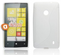 Capa em Silicone  S-CASE  Nokia Lumia 520 Branca Opaca