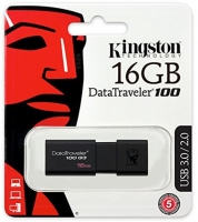 Pen Kingston 16GB Datatraveler 3.0 100 G3 Usb DT100G3 Preto em Blister
