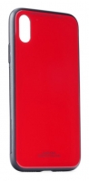 Capa Iphone XS Max  Glass  Silicone Vermelho Opaco