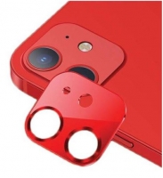 Protetor de Camara em Vidro Temperado Iphone 12 USAMS com Suporte Metalico Vermelho