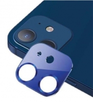 Protetor de Camara em Vidro Temperado Iphone 12 USAMS com Suporte Metalico Azul