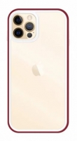 Capa Iphone 12, Iphone 12 Pro Transparente com Border Silicone Vermelho