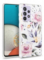 Capa Samsung Galaxy A53 5G (Samsung A536) TECH-PROTECT Silicone  Floral Branco