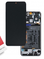 Touchscreen com Display e Aro com Bateria Huawei P30 Lite 2019 Preto - Service Pack