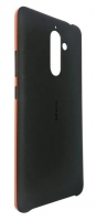 Capa Nokia 7 Plus Soft Touch Case Silicone Preto/Laranja Original