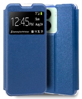 Capa Xiaomi Redmi 13C, Poco C65 Flip Book com Janela Azul